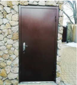 Темно-коричневі вхідні металеві двері, Віт-Ват