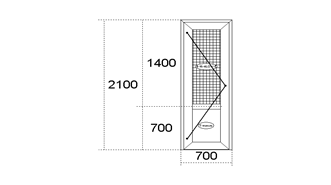 алюмінієві двері 2100 на 700 мм