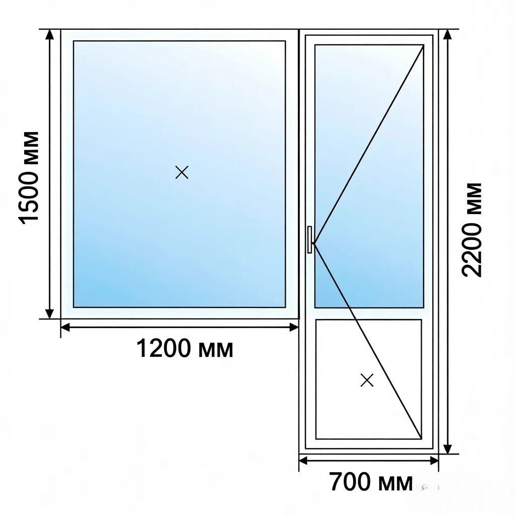 балконный блок 1900*2200 мм