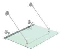 уменьшенная 3d модель стеклянного козырька